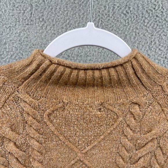 J.CREW Cable-Knit Mockneck Sweater XXS Camel Brown Wool Alpaca Blend - Picture 12 of 12